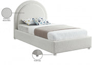 Milo Boucle Fabric Twin Bed Cream - Gate FurnitureTwin Bed