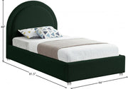 Milo Boucle Fabric Twin Bed Green - Gate FurnitureTwin Bed