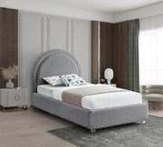 Milo Boucle Fabric Twin Bed Grey - Gate FurnitureTwin Bed