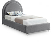 Milo Boucle Fabric Twin Bed Grey - Gate FurnitureTwin Bed