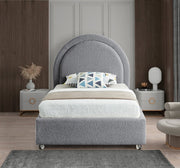Milo Boucle Fabric Twin Bed Grey - Gate FurnitureTwin Bed