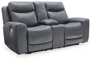 Mindanao Power Reclining Loveseat with Console - Gate FurniturePower Reclining Loveseat