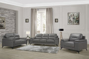 Mischa Dark Gray Top - Grain Leather Living Room Set - Gate FurnitureLiving Room Set