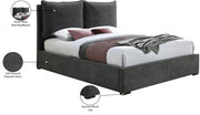 Misha Fabric King Bed (3 Boxes) Black - Gate FurnitureKing Bed