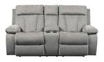 Mitchiner Fog Reclining Loveseat with Console - Gate FurnitureLoveseat