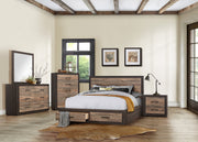 Miter Brown Storage Platform Bedroom Set - Gate FurnitureBedroom Set