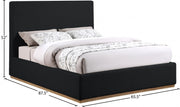 Monaco Boucle Fabric Queen Bed Black - Gate FurnitureQueen Bed