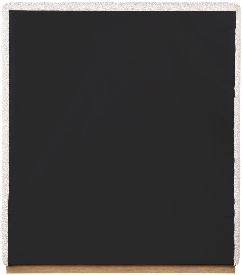 Monaco Boucle Fabric Twin Bed Cream - Gate FurnitureTwin Bed