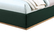 Monaco Boucle Fabric Twin Bed Green - Gate FurnitureTwin Bed
