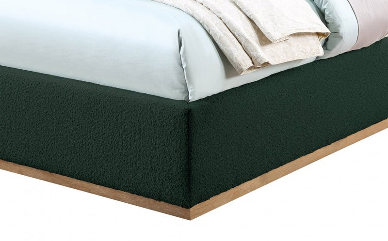 Monaco Boucle Fabric Twin Bed Green - Gate FurnitureTwin Bed