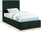 Monaco Boucle Fabric Twin Bed Green - Gate FurnitureTwin Bed