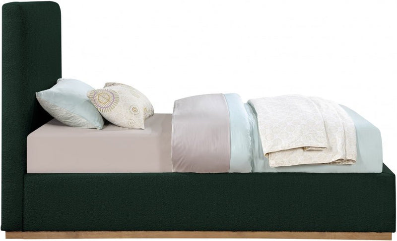 Monaco Boucle Fabric Twin Bed Green - Gate FurnitureTwin Bed