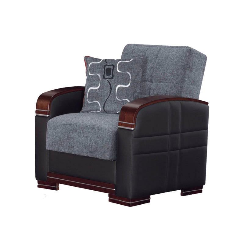 Montana 35 in. Convertible Sleeper Chair in Gray with Storage - Gate FurnitureLiving Room Chair