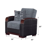 Montana 35 in. Convertible Sleeper Chair in Gray with Storage - Gate FurnitureLiving Room Chair