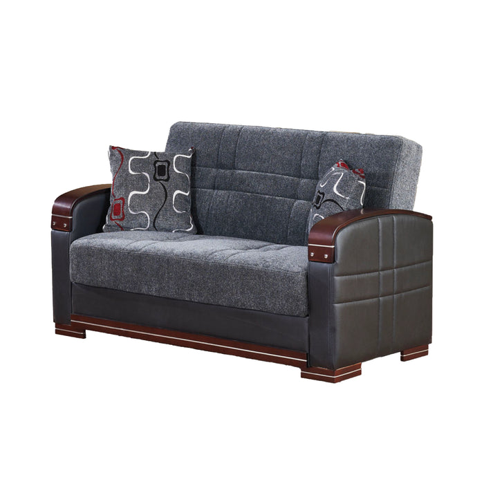 Montana 63 in. Convertible Sleeper Loveseat in Gray with Storage - LS-MONTANA 2018 - Gate Furniture