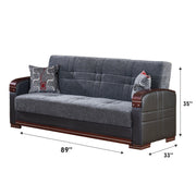 Montana 89 in. Convertible Sleeper Sofa in Gray with Storage - Gate FurnitureSleeper Sofa