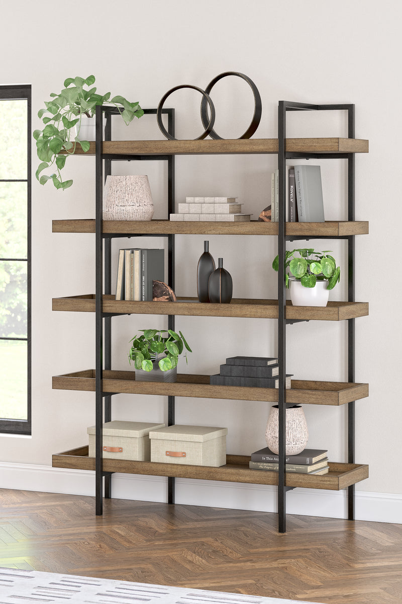 Montia Light Brown 76" Bookcase - H632-70