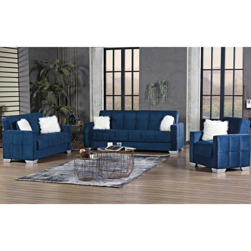 Montreal 35 in. Convertible Sleeper Chair in Blue with Storage - Gate FurnitureLiving Room Chair