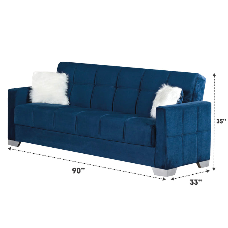 Montreal 90 in. Convertible Sleeper Sofa in Navy Blue with Storage - Gate FurnitureSleeper Sofa