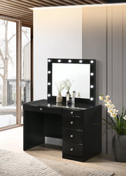 Morgan Black Makeup Vanity Set with Lighted Mirror - Gate FurnitureVanity Set