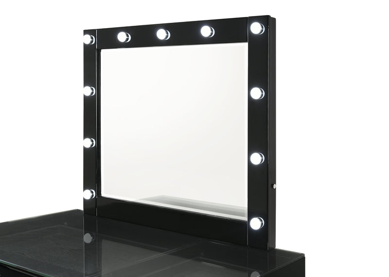Morgan Black Makeup Vanity Set with Lighted Mirror - Gate FurnitureVanity Set