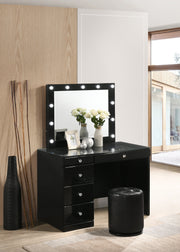 Morgan Black Makeup Vanity Set with Lighted Mirror - Gate FurnitureVanity Set