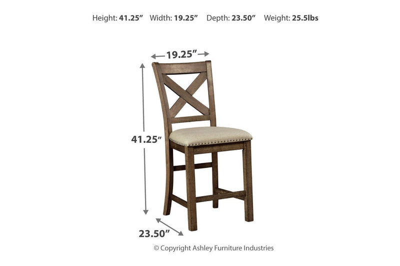 Moriville Beige Counter Height Bar Stool (Set of 2) - Gate FurnitureBarstool