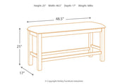 Moriville Beige Counter Height Dining Bench - Gate FurnitureAccent Bench