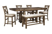 Moriville Grayish Brown Counter Height Dining Extension Table - Gate FurnitureCounter Height Table