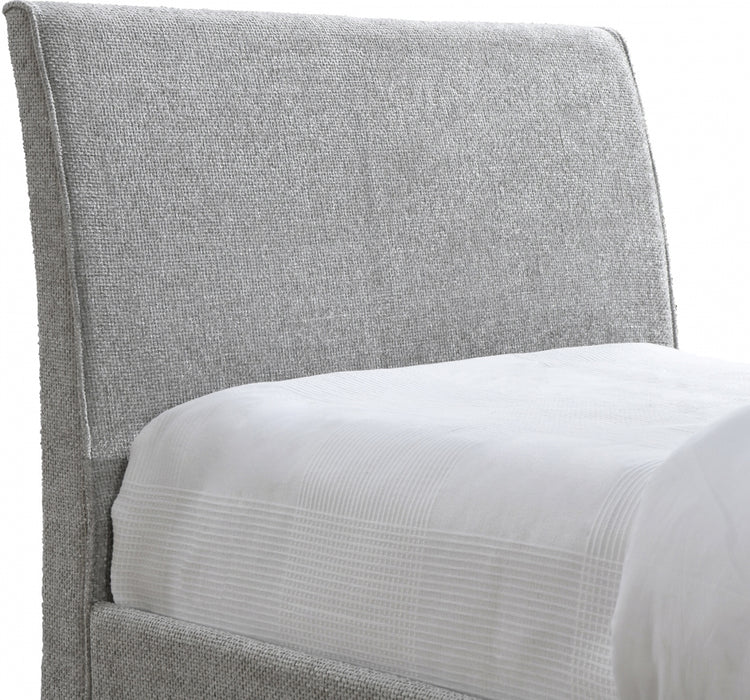 Myles Chenille Fabric Twin Trundle Twin Trundle Bed Grey - B1262Grey-T