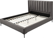 Nadia Velvet King Bed Grey - Gate FurnitureKing Bed