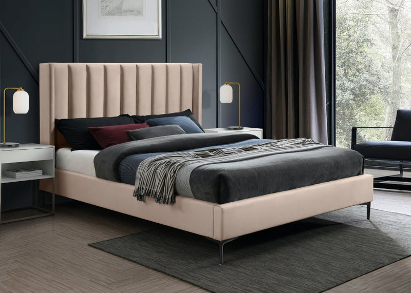 Nadia Velvet King Bed Pink - Gate FurnitureKing Bed