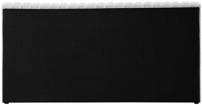 Nash Boucle Fabric Full Bed Cream - NashCream-F