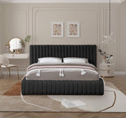 Nash Boucle Fabric King Bed Black - Gate FurnitureKing Bed