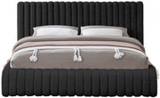 Nash Boucle Fabric Queen Bed Black - Gate FurnitureQueen Bed