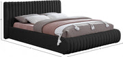 Nash Boucle Fabric Queen Bed Black - Gate FurnitureQueen Bed