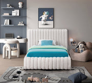 Nash Boucle Fabric Twin Bed Cream - Gate FurnitureTwin Bed