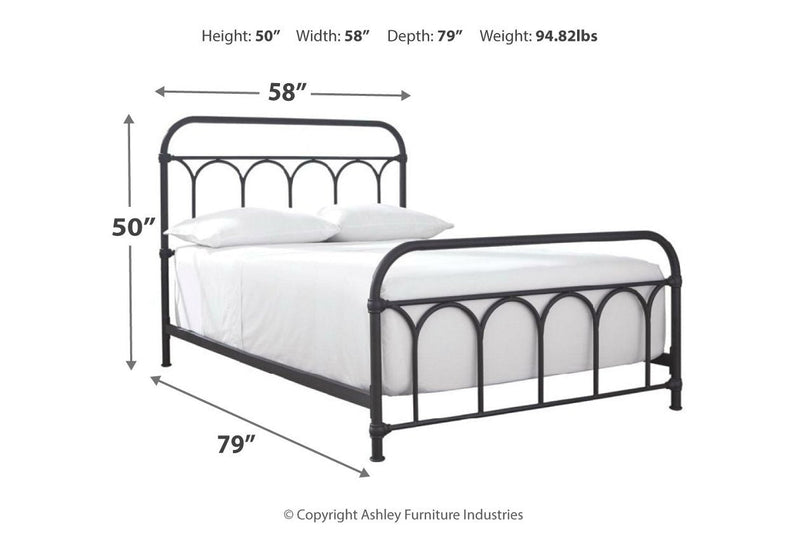 Nashburg Black Full Metal Bed - Gate FurnitureFull Bed