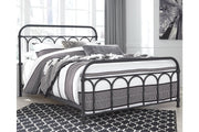 Nashburg Black Queen Metal Bed - Gate FurnitureQueen Bed