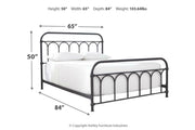 Nashburg Black Queen Metal Bed - Gate FurnitureQueen Bed