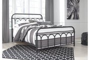 Nashburg Black Queen Metal Bed - Gate FurnitureQueen Bed
