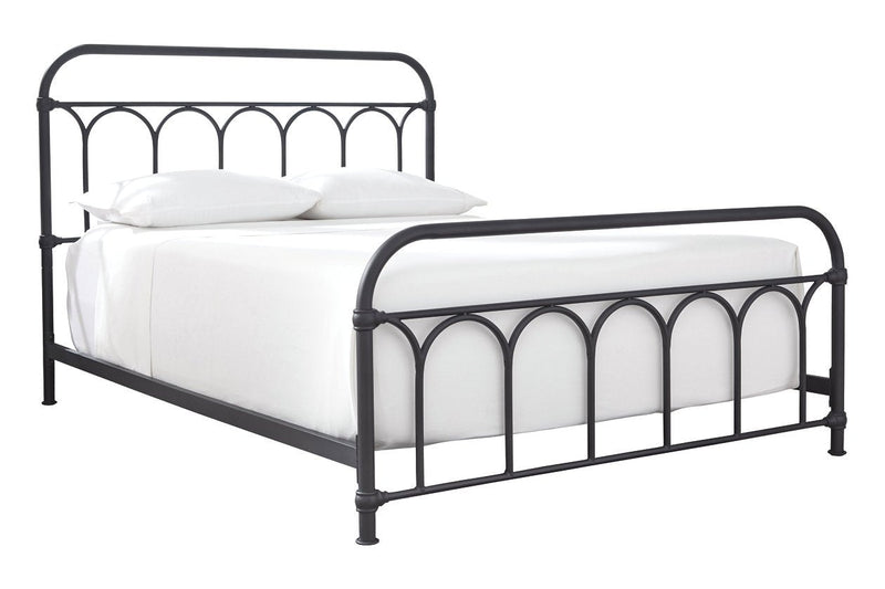 Nashburg Black Queen Metal Bed - Gate FurnitureQueen Bed