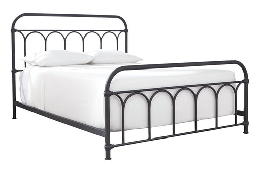 Nashburg Black Queen Metal Bed - Gate FurnitureQueen Bed