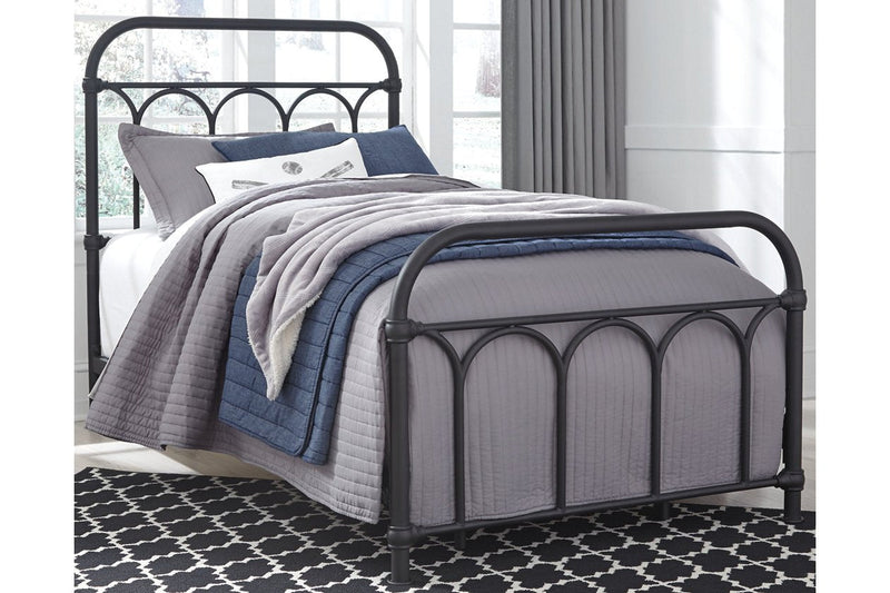 Nashburg Black Twin Metal Bed - Gate FurnitureTwin Bed
