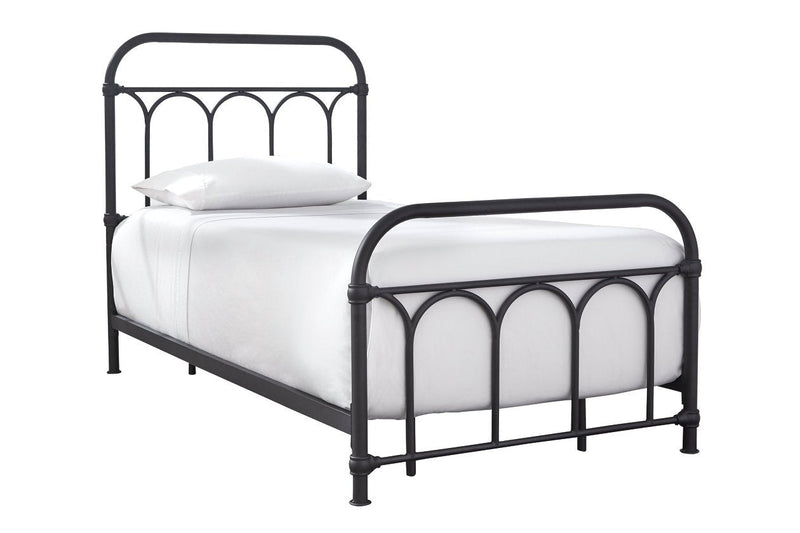 Nashburg Black Twin Metal Bed - Gate FurnitureTwin Bed
