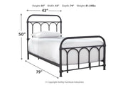 Nashburg Black Twin Metal Bed - Gate FurnitureTwin Bed