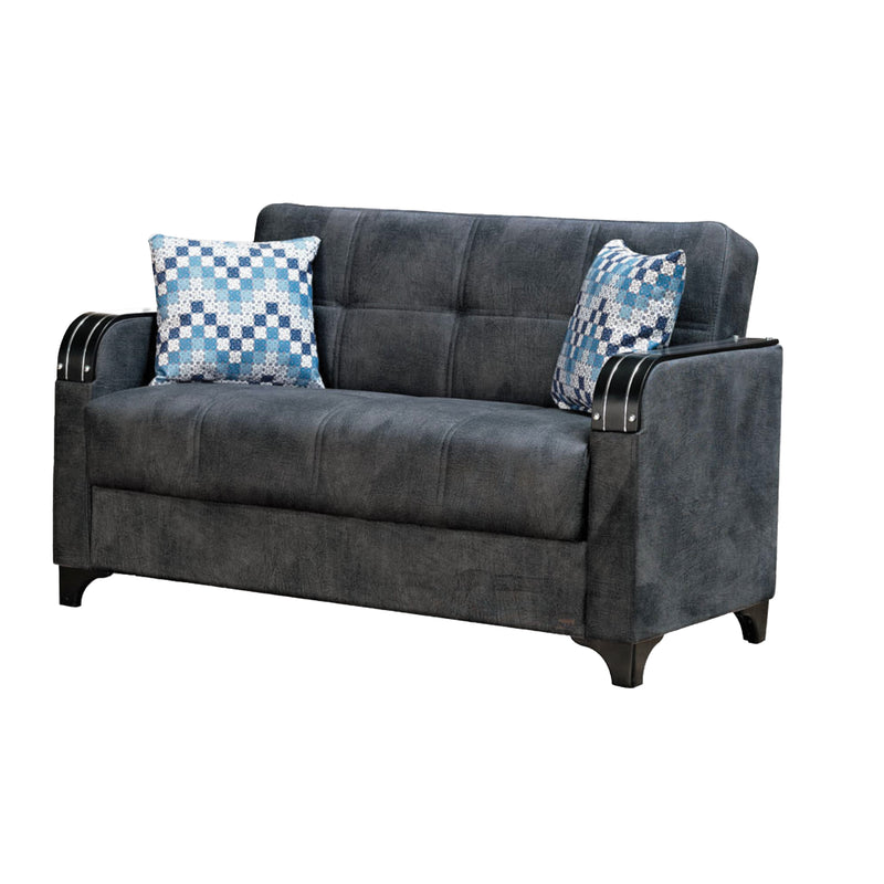 Nebraska 61 in. Convertible Sleeper Loveseat in Gray with Storage - Gate FurnitureLoveseat