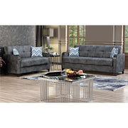 Nebraska 61 in. Convertible Sleeper Loveseat in Gray with Storage - Gate FurnitureLoveseat