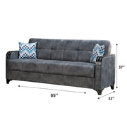 Nebraska 85 in. Convertible Sleeper Sofa in Gray with Storage - Gate FurnitureSleeper Sofa
