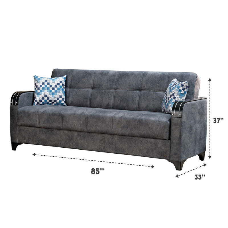 Nebraska 85 in. Convertible Sleeper Sofa in Gray with Storage - Gate FurnitureSleeper Sofa